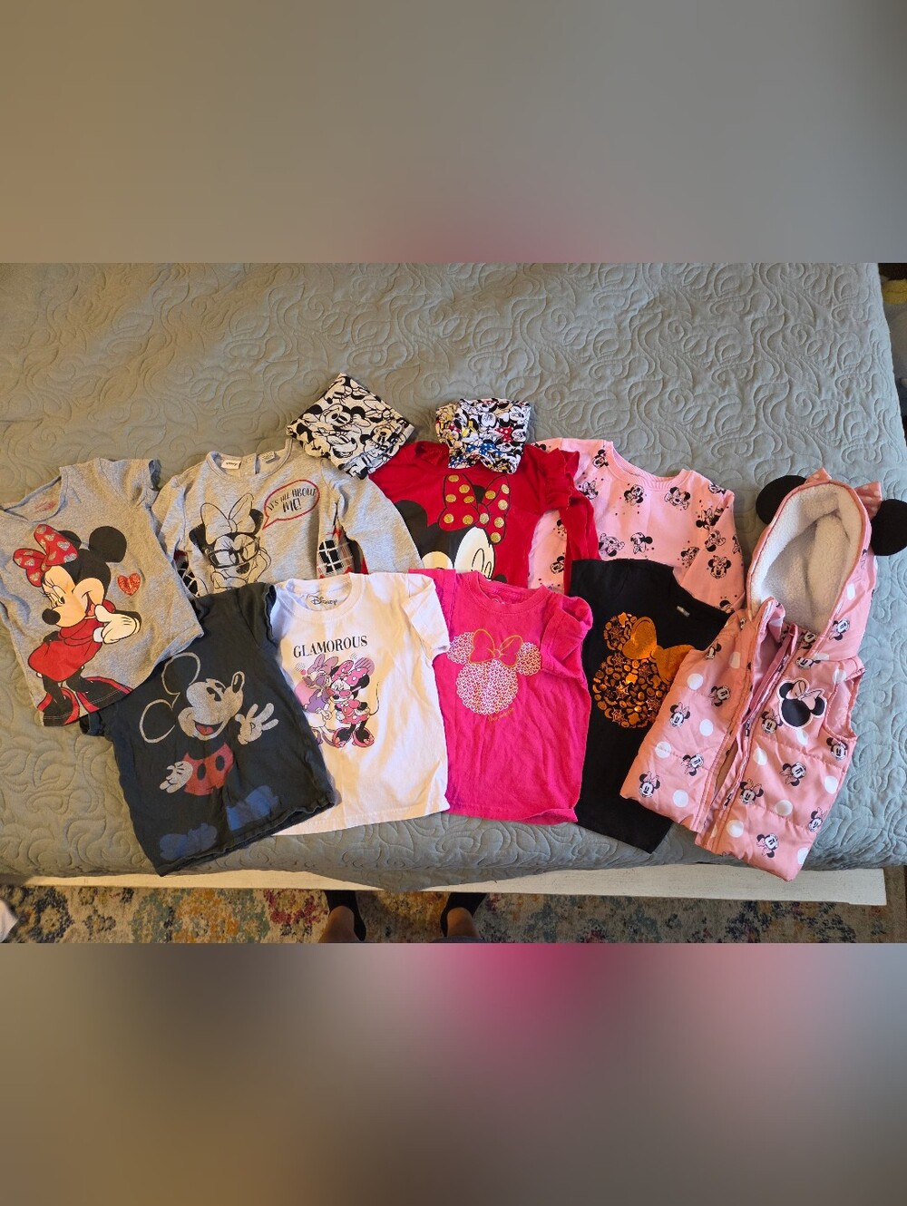 4T Disney Minnie Mouse Bundle. Kids Tops & Hooded Vest. 11 Total Items.